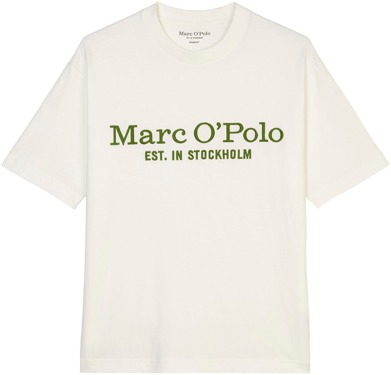 Label-Stickerei mit Marc O'Polo großer vorne T-Shirt weiß