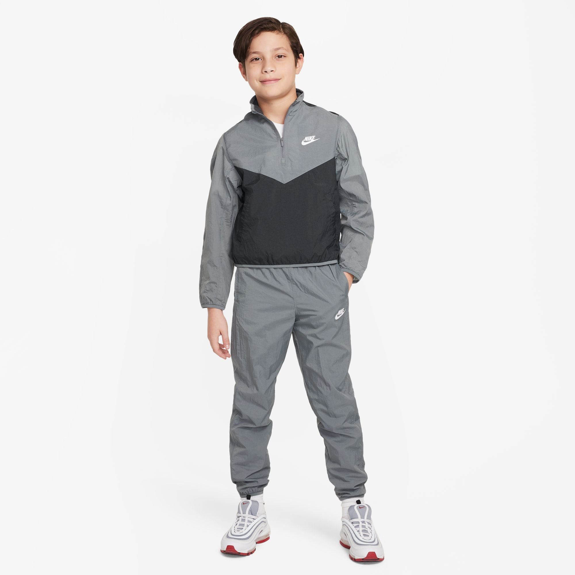 KIDS' SMOKE BIG Sportswear GREY/ANTHRACITE/WHITE Trainingsanzug TRACKSUIT Nike