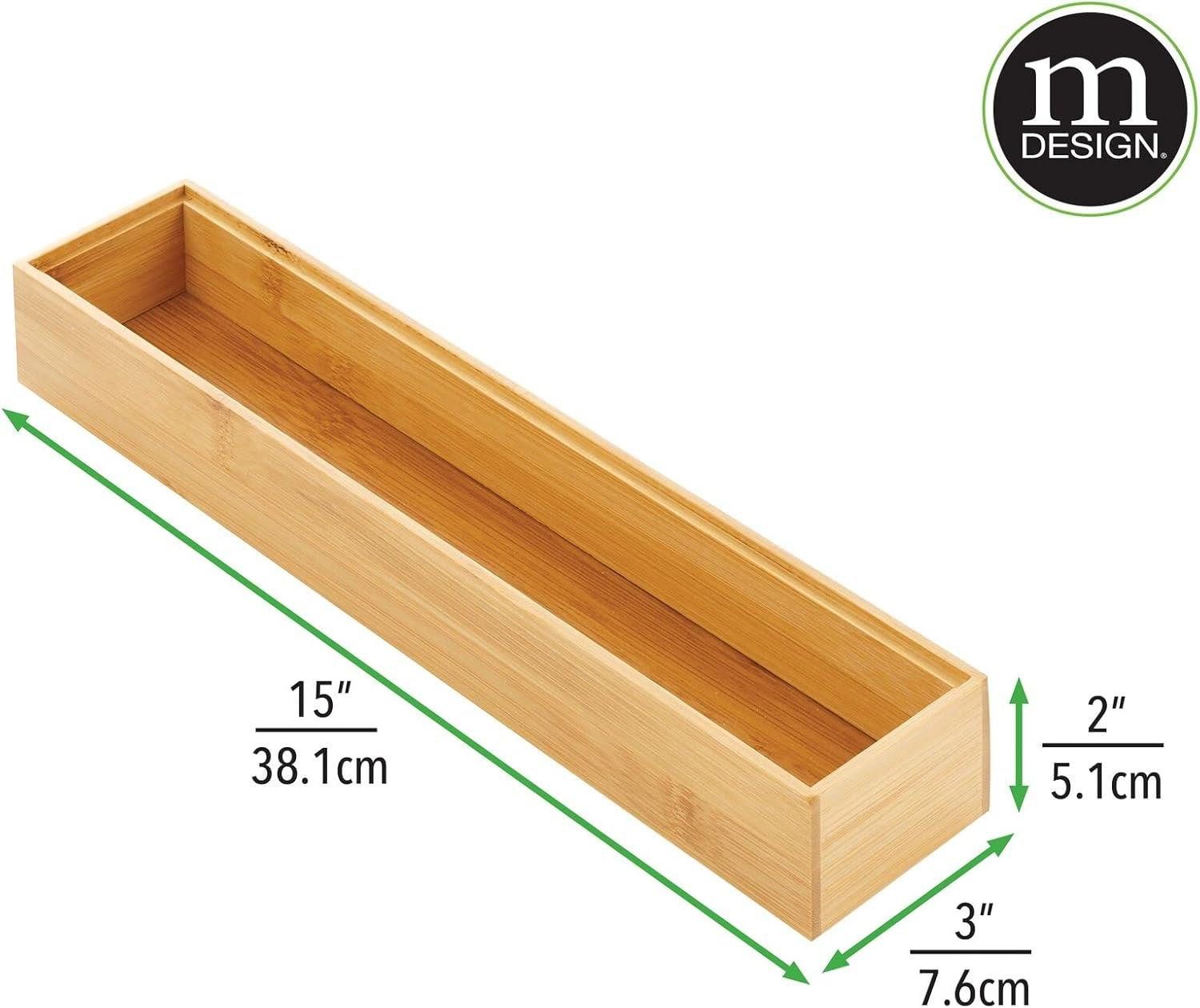 mDesign Aufbewahrungssystem mDesign Schubladeneinsatz Aufbewahrung Organizer schmal 2er-Set Bamb