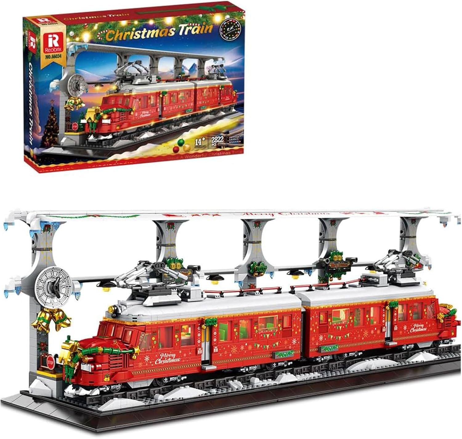 DEEP POWER 66034 Weihnachtszug Moc Klemmbausteine 2822 Teile Statische Version Konstruktionsspielsteine, (Set, 2822 St)