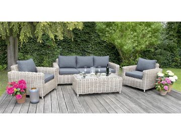 bellavista - Home&Garden® Gartenlounge-Set Aluminium Luxus Lounge Merando, (Set, 4-tlg), Rattanlounge mit Aluminiumuntergestell