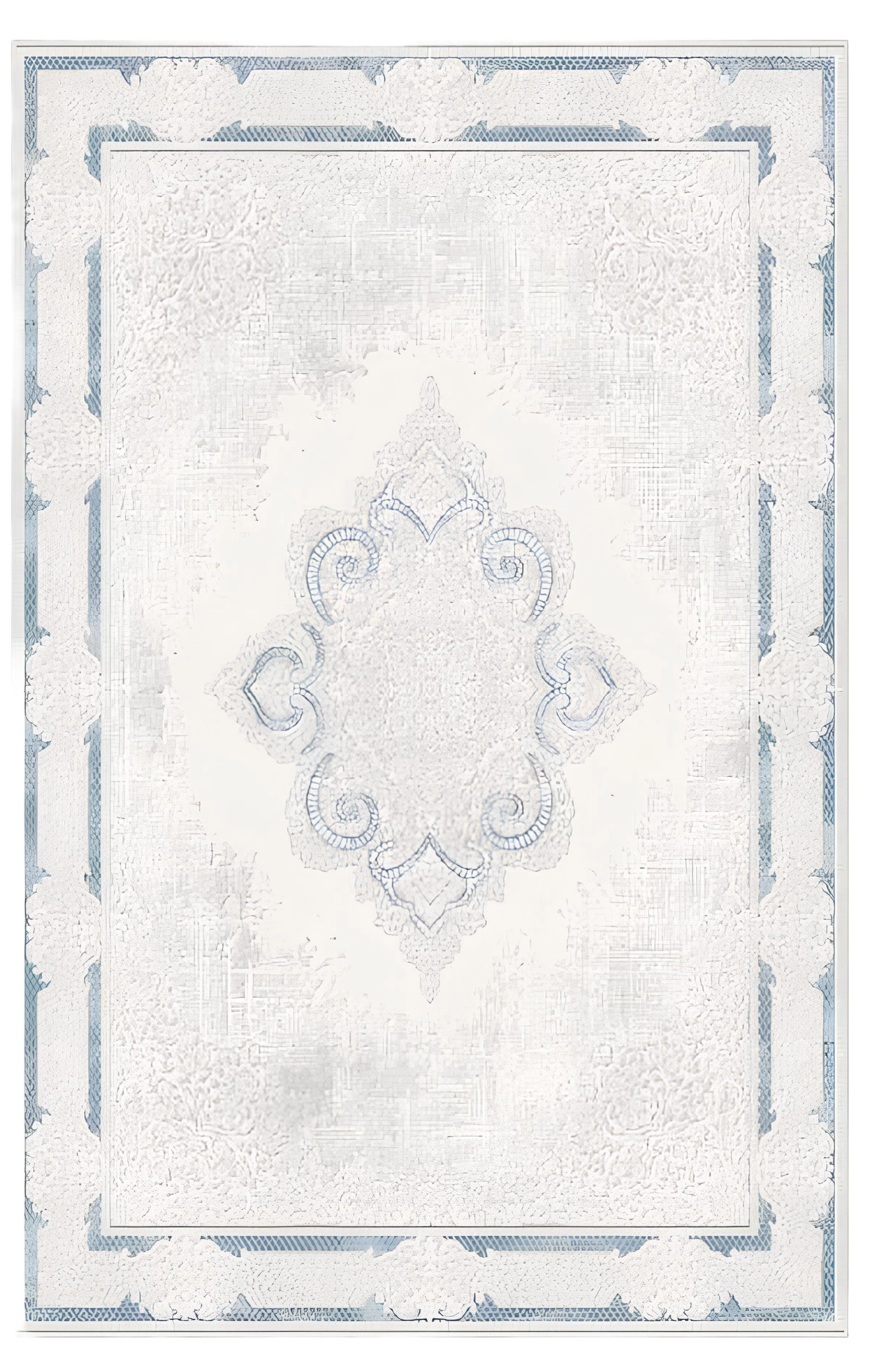 Xlmoebel Teppich Designer Teppich im Art-Deco-Stil mit abstraktem Medaillon, Höhe: 160 mm, Hergestellt in Europa