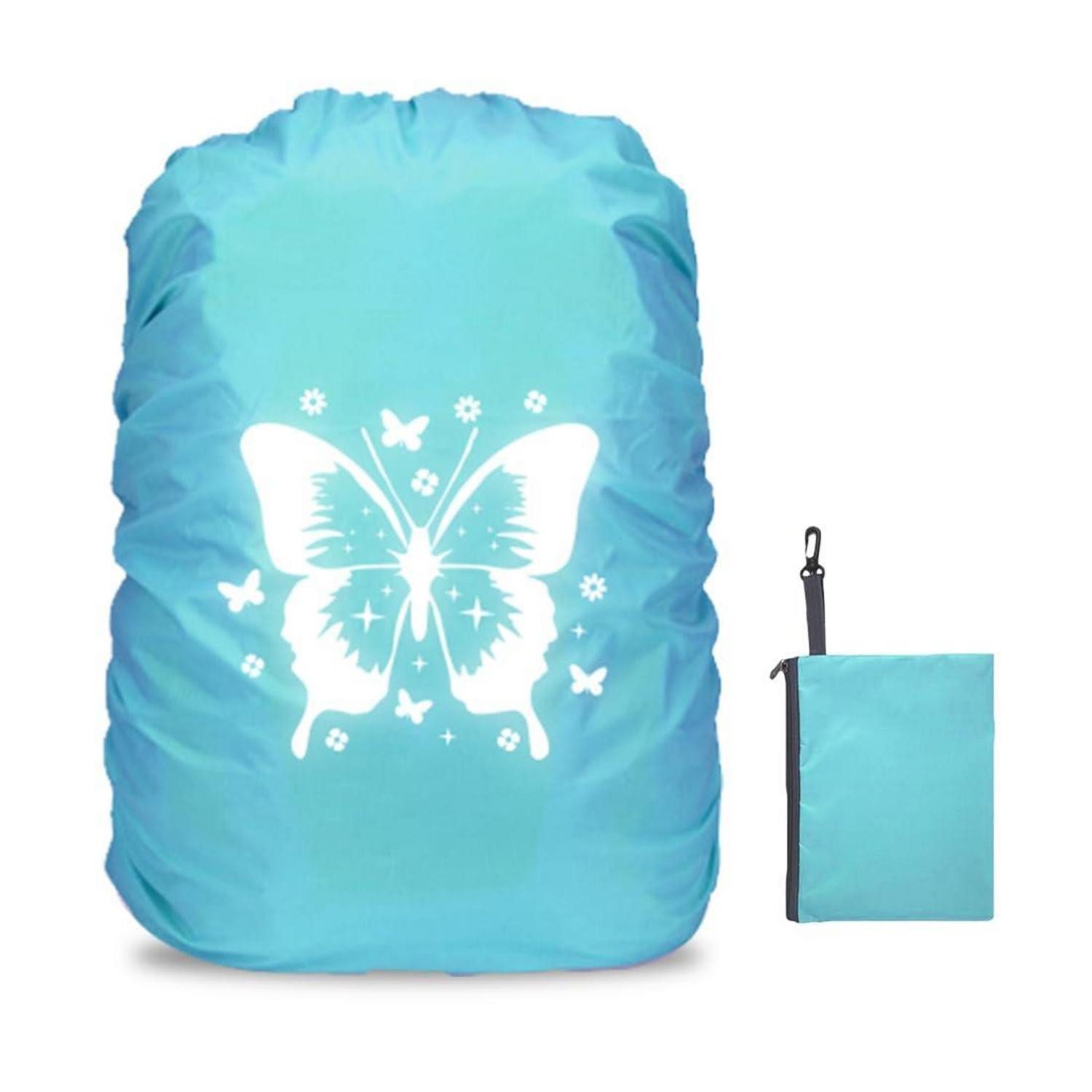 LuxusKollektion Rucksack-Regenschutz Rucksack Regenschutz 35L Blau Schmetterling (1-St)