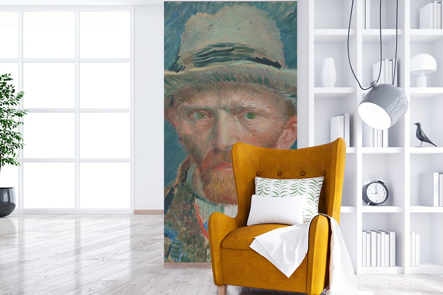 Vliestapete von Gemälde Fototapete - 1887 Vincent (2 bedruckt, Selbstporträt Küche, für Schlafzimmer van St), Fototapete Gogh, Matt, Wohnzimmer MuchoWow