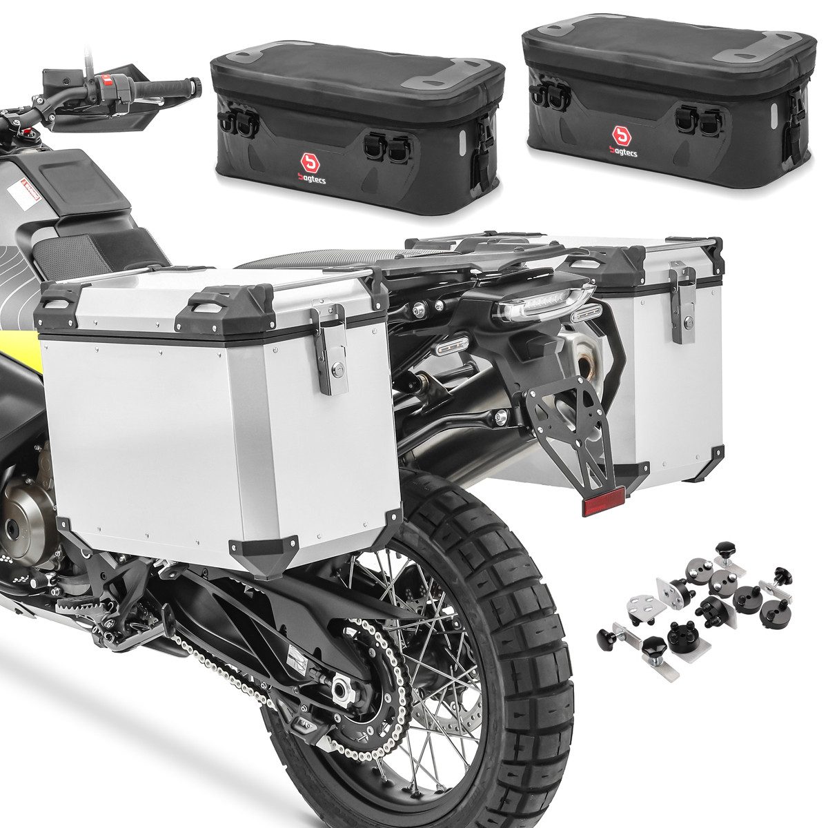 Bagtecs Чемоданыset Alukoffer Set + Zusatztaschen + Adapter passend für BMW R 1100 GS # QP