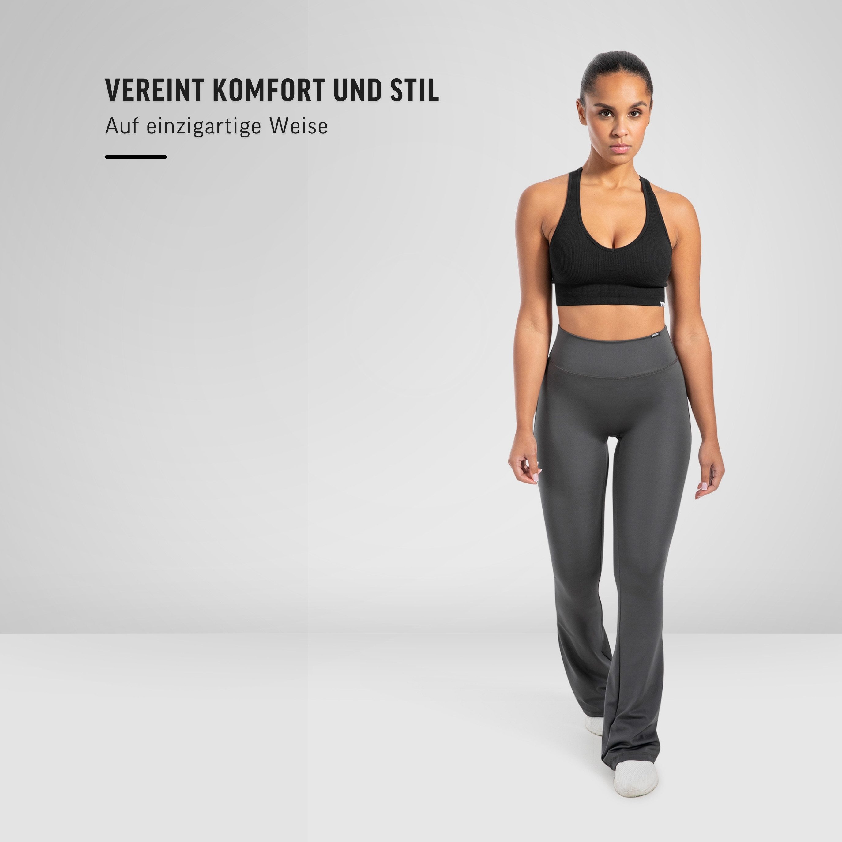 Smilodox Schlaghose Loreen, Flared Seamless Sportleggings, Schlaghose, Blickdicht Slim Fit Booty Yogahose, Elastisch Fitnessleggings, Gym, Freizeit