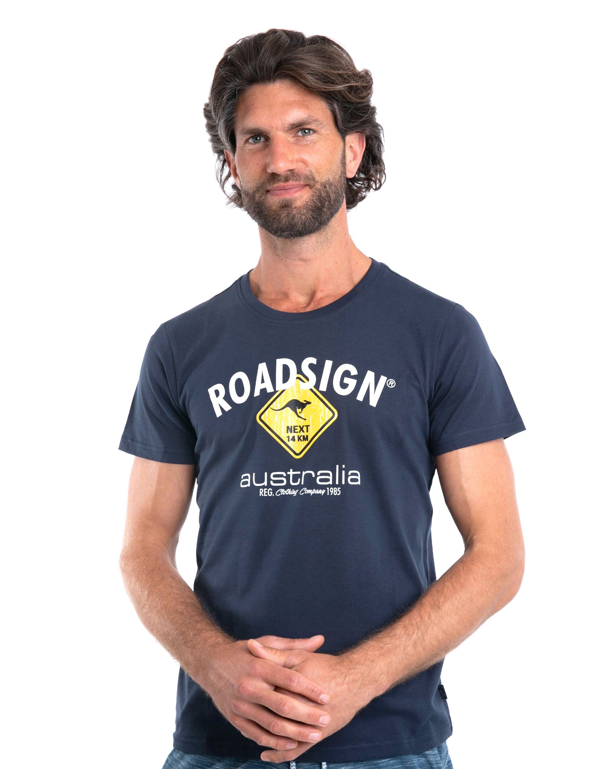 ROADSIGN australia T-Shirt Logoprint (1-tlg) mit Logo-Aufdruck und Rundhalsausschnitt, 100 % Baumwolle navy