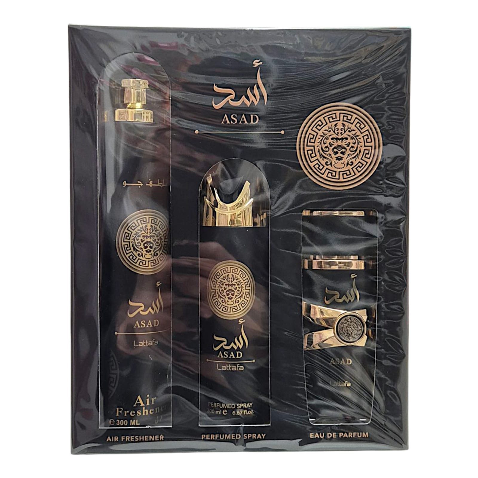 Lattafa Duft-Set Lattafa Asad oder Asad Zanzibar SET Eau de Parfum 2x100 ml, 3-tlg.