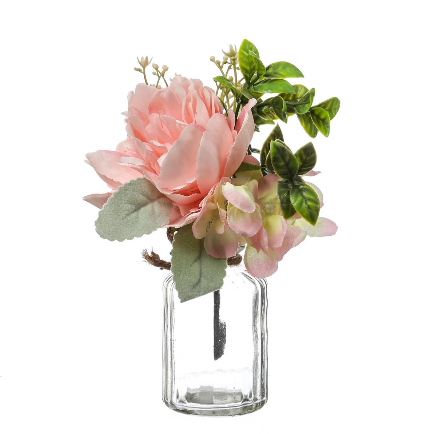Kunstblumenstrauß Pfingstrose und Hortensie in Mini günstig online kaufen