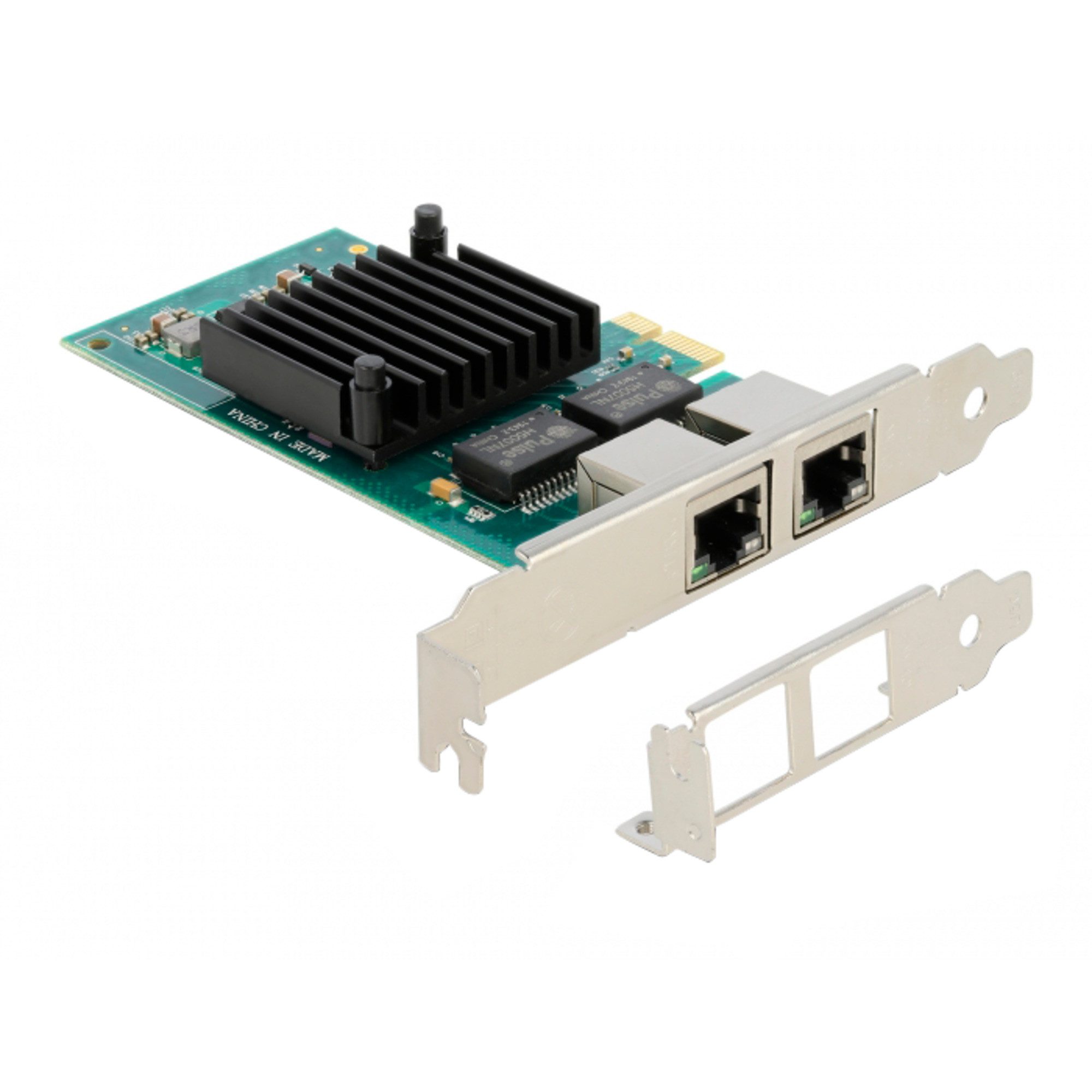 DeLOCK PCIe x1 auf 2x RJ45 Gbit, LAN-Adapter, Netzwerk-Adapter