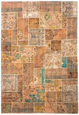 Teppich Patchwork - 304 x 213 cm - mehrfarbig, morgenland, rechteckig, Höhe: 7 mm, Wohnzimmer, Handgeknüpft, Einzelstück mit Zertifikat