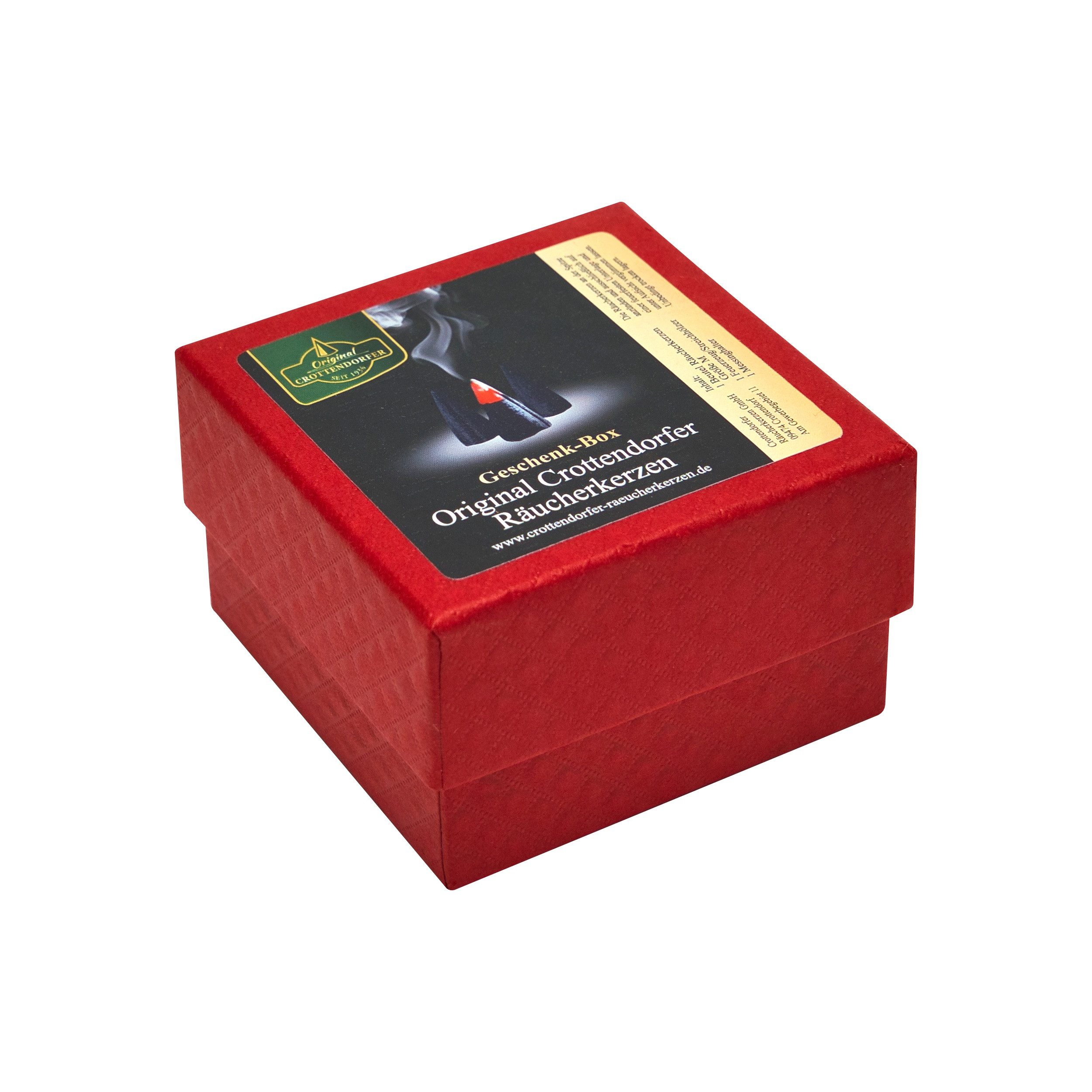 Crottendorfer Duftkerze Geschenkbox "Weihrauch" - Räucherkerzen, Glimmschale und Streichhölzer, Ideales Geschenk für Weihrauch-Duftliebhaber - Made in Germany