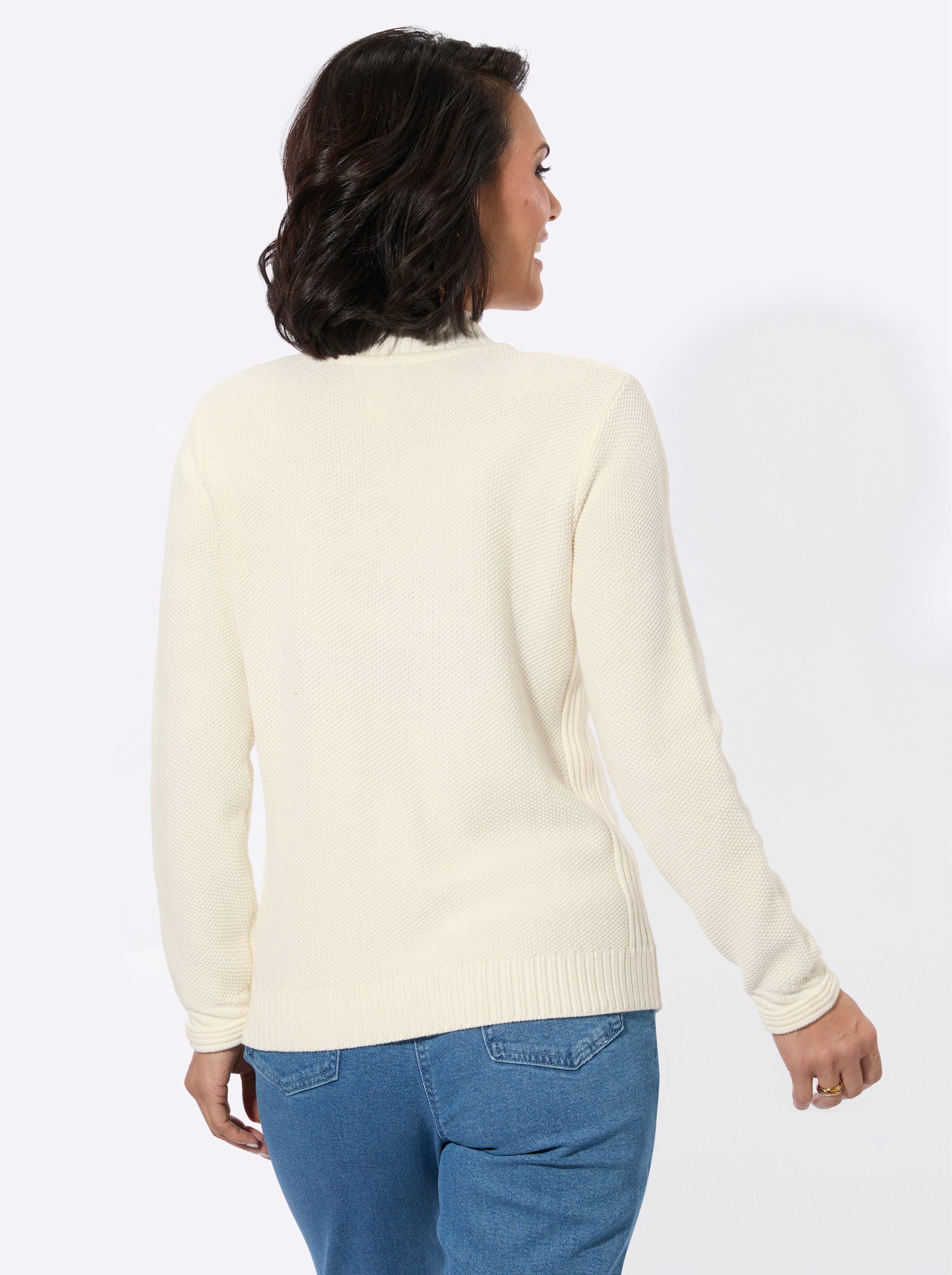 Witt Strickpullover Stehkragen-Pullover Langarm Zopfmuster günstig online kaufen