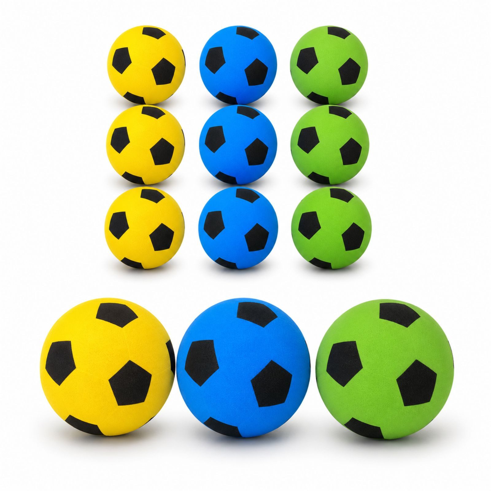 Softball Schaumstoff-Ball 12er-Set Ø 20 cm, 12 weiche Soft-Fußbälle für Kinder