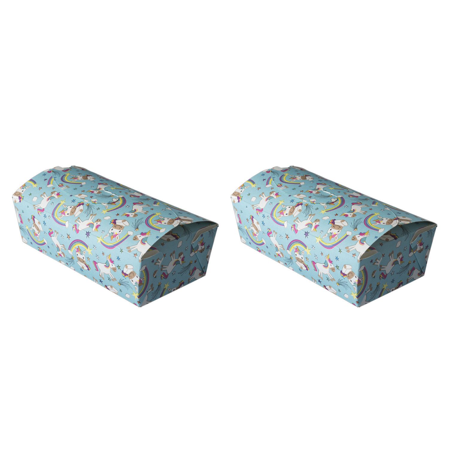 Demmler Backform 2er Set - Baking Box to go mit blauem Einhorn-Motiv - 2x 4 Stück, Formen und Dekoration mit schönem Einhorn Motiv - Made in Germany