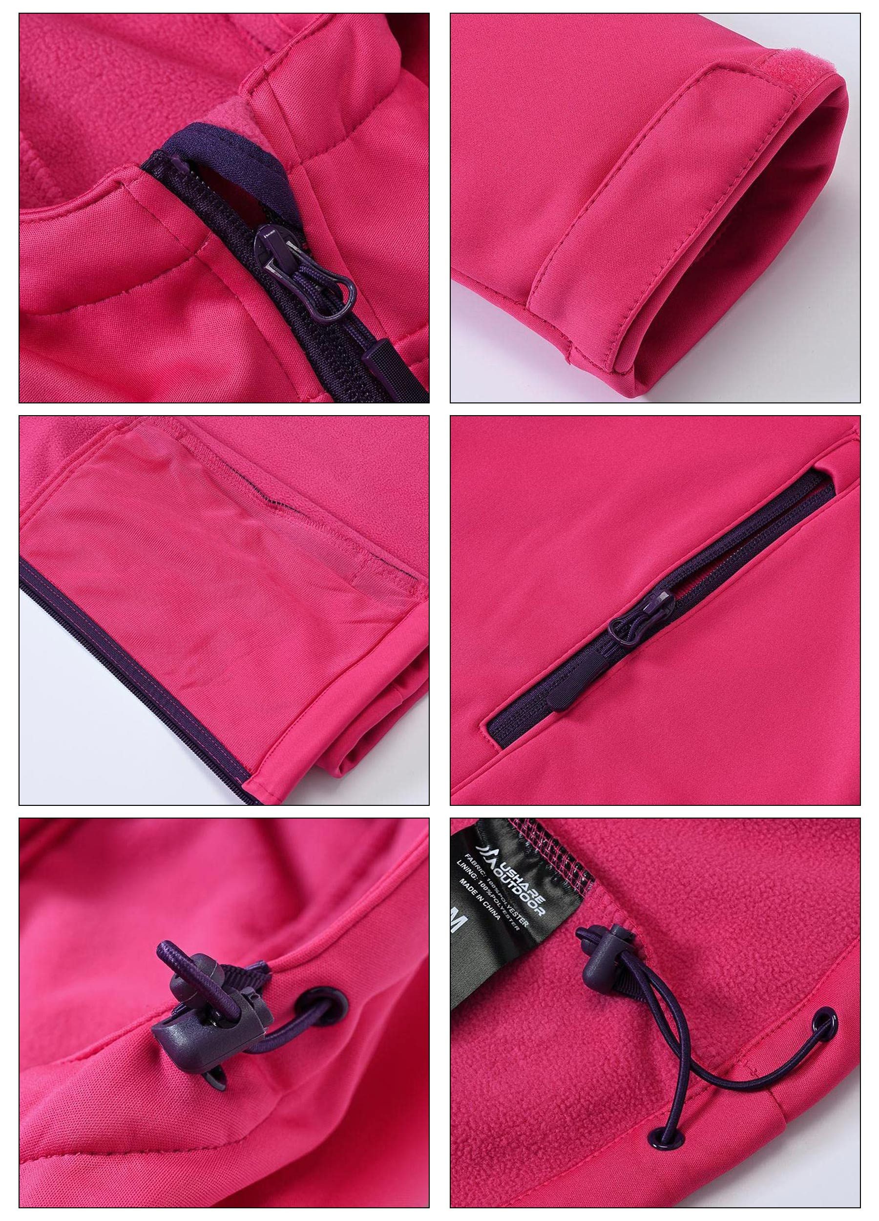ATLASLAVA Softshelljacke Damen Wasserdicht Atmungsaktiv Leicht (1-St) Fleece Kapuze Übergangsjacke für Laufen Wandern – Bild 4 von 5
