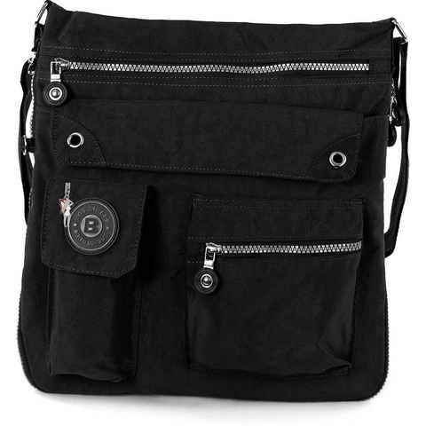 BAG STREET Umhängetasche Bag Street Nylon Tasche Damenhandtasche (Umhängetasche, Umhängetasche), Damen, Jugend Tasche strapazierfähiges Textilnylon schwarz
