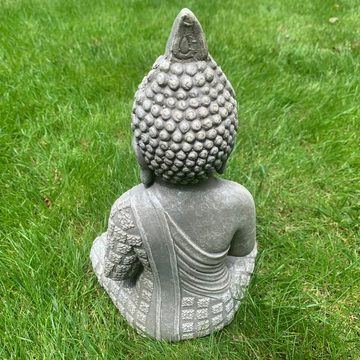 K&L Wall Art Buddhafigur Buddha Statue Kunststein Beton Feng Shui Deko große Steinfigur (1, Gartenfigur), Wellness Gartendeko 33cm