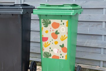 MuchoWow Wandsticker Obst - Monstera - Gestaltung (1 St), Mülleimer-aufkleber, Mülltonne, Sticker, Container, Abfalbehälter