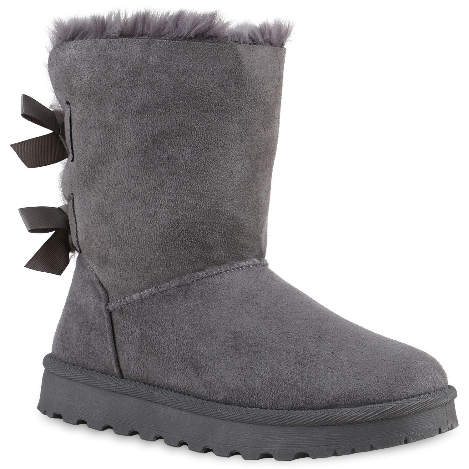 VAN HILL 839832 Winterstiefelette Damen Warm Gefütterte Winter Boots Stiefeletten Kunstfell