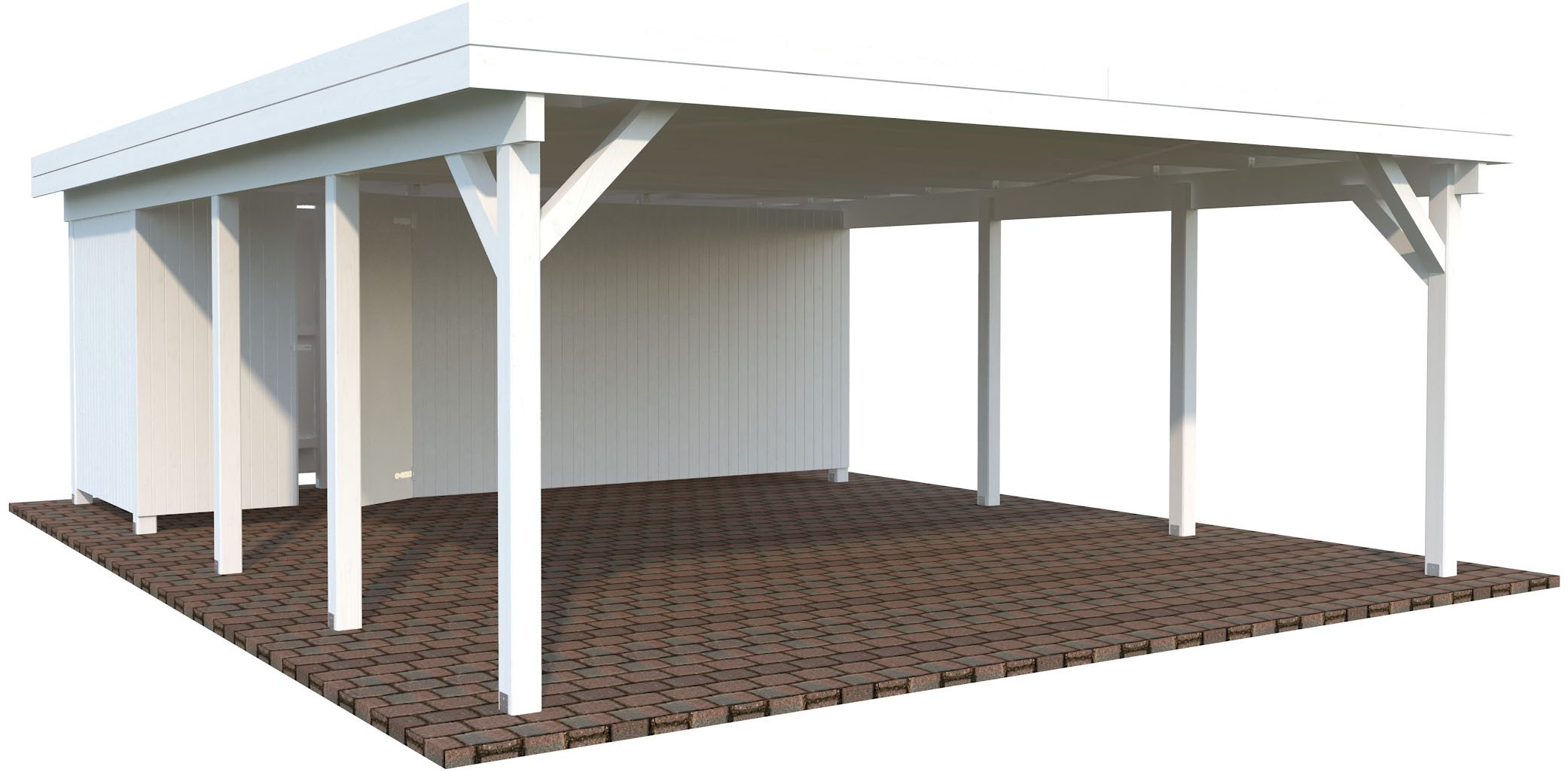 Palmako Doppelcarport Karl mit Geräteraum, BxT: 600x764 cm, 209 cm Einfahrtshöhe