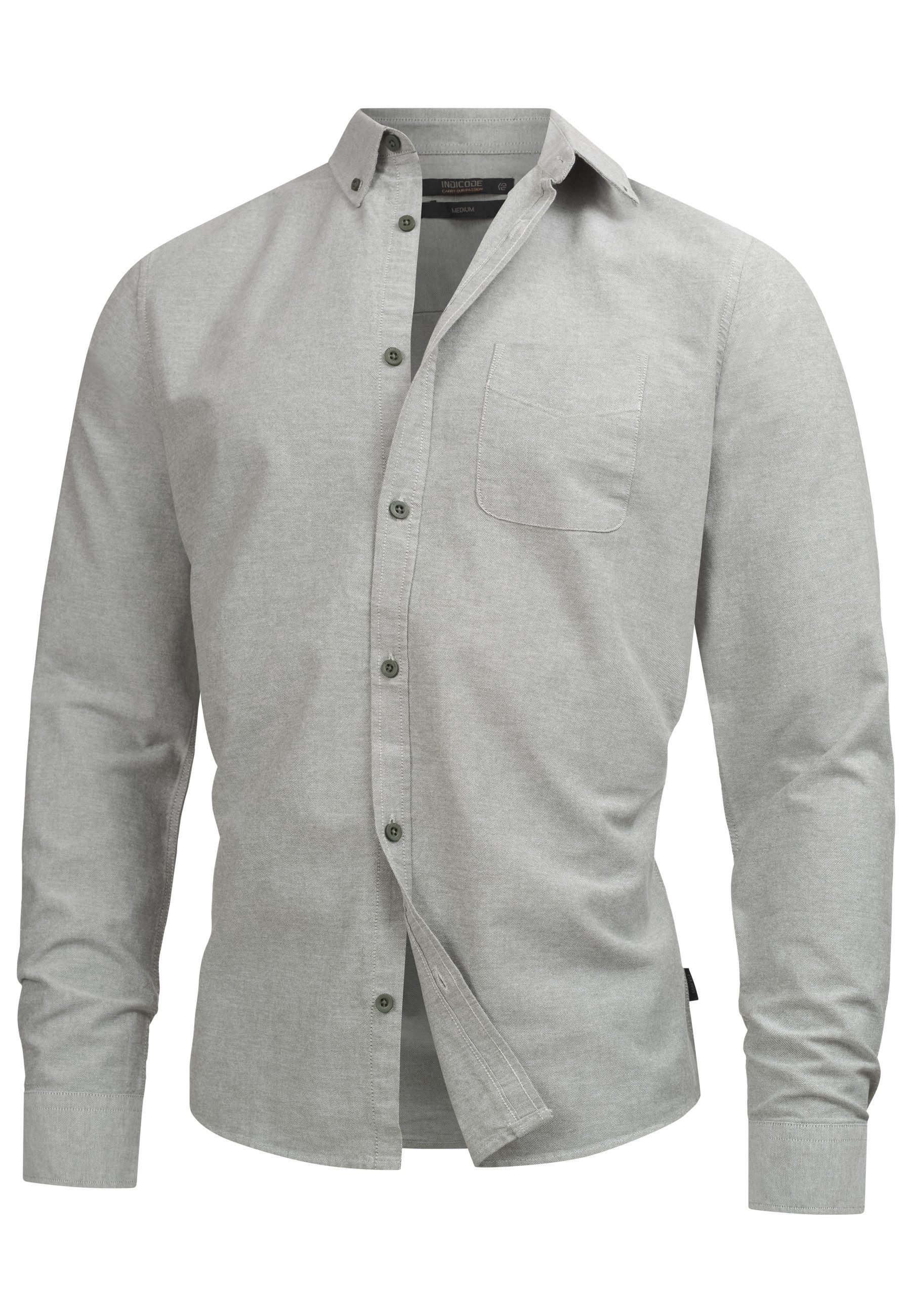Indicode Langarmhemd Herren Kepner Herrenhemd Langarm mit Button-Down-Krage günstig online kaufen