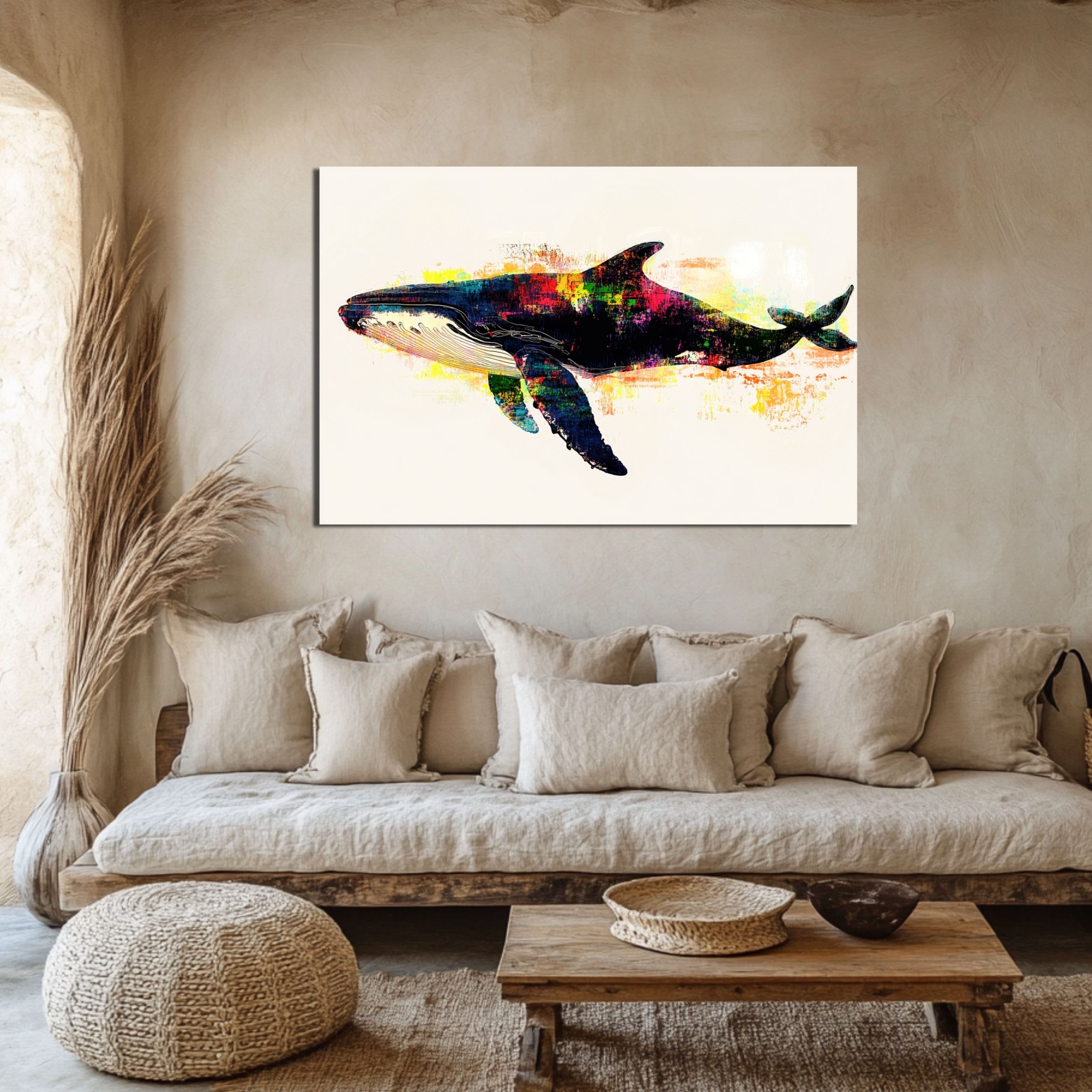 DARO Design Leinwandbild Modern Abstrakt Wandbilder XXL Wandbild Wand Deko Leinwand Bilder, (Wal Warhol Glitch - Bild Groß Wohnzimmer Schlafzimmer Küche Esszimmer Einteilig Querformat Fotodruck Leinwände Wanddeko Abstrakte Kunst Boho), 30x20cm