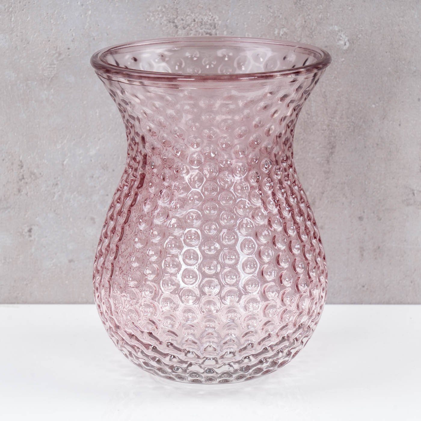 Levandeo® Dekovase, Vase Retro Rosa Glas Blumenvase Dekovase Glasvase Blume günstig online kaufen