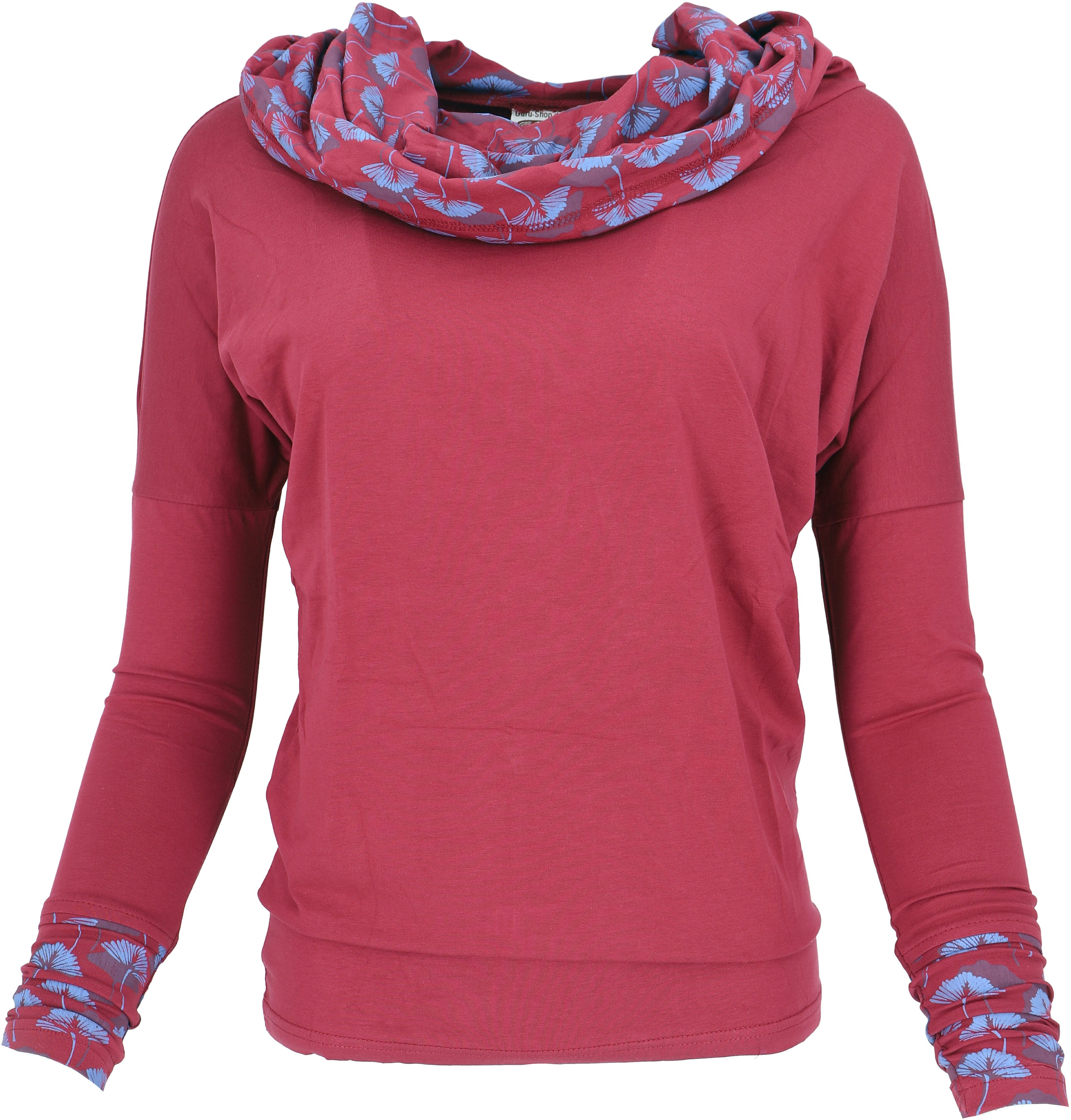 Guru-Shop Longsleeve Lockeres Longshirt aus Bio-Baumwolle, günstig online kaufen