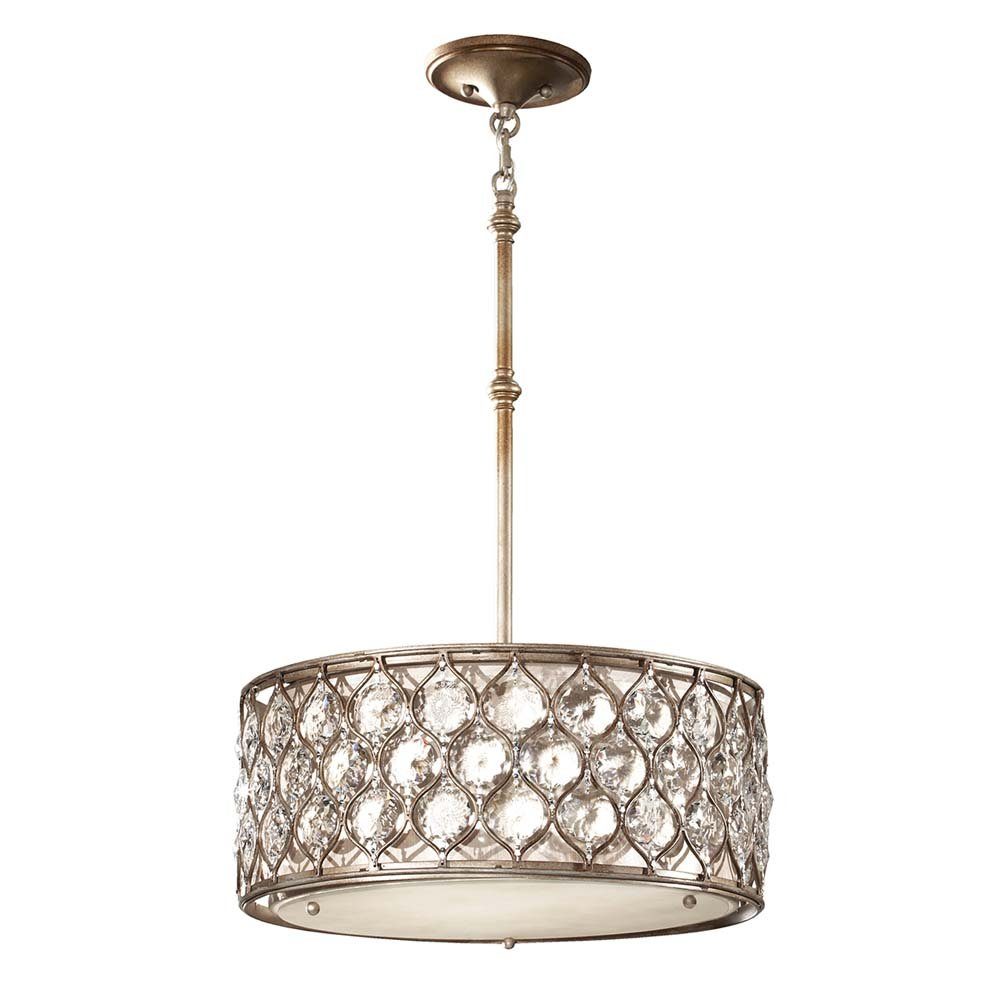 Elstead LIGHTING Hängeleuchte, Leuchtmittel nicht inklusive, Pendellampe Deckenleuchte Hängelampe Kristalle Stahl Silber