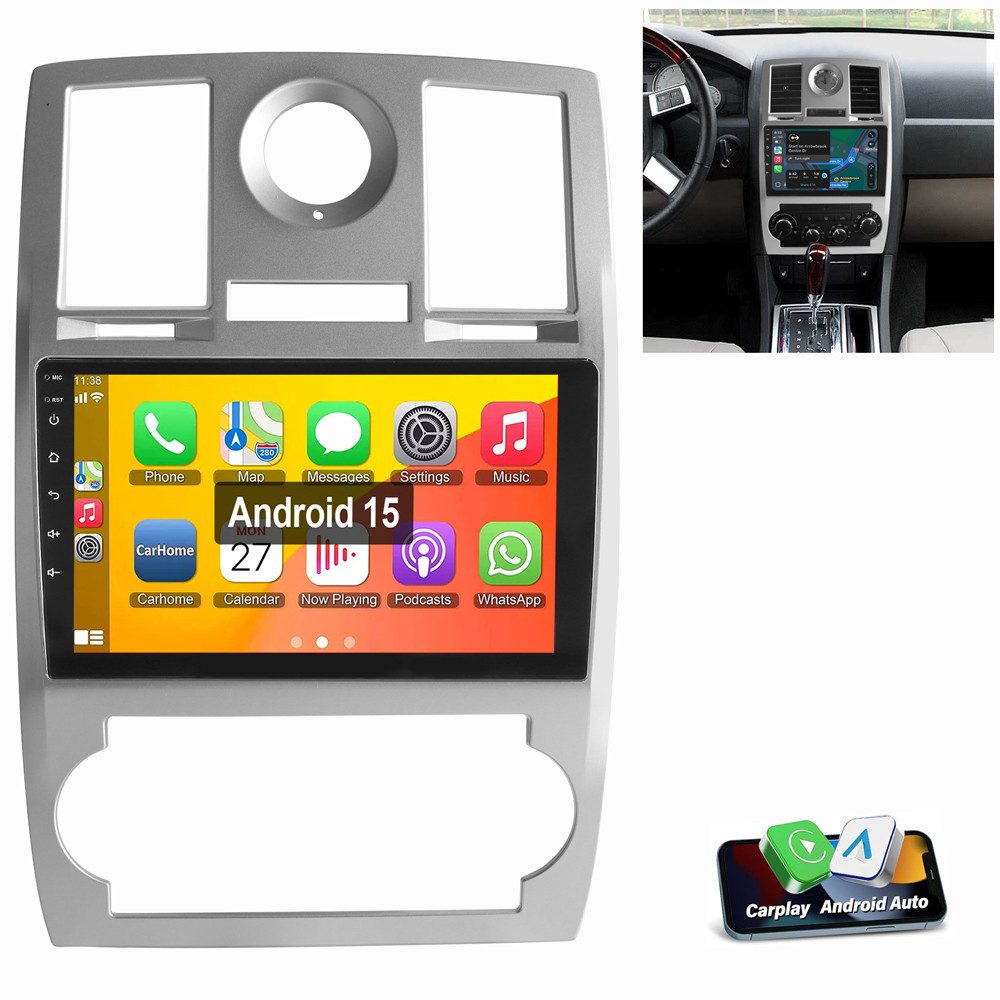 ESSGOO Für Chrysler 300C 2005-2010 Android 15 GPS Navi WIFI BT SWC Autoradio (RDS, Digitalradio (DAB), FM, AM, Carplay Android Auto GPS Navi WIFI BT SWC)