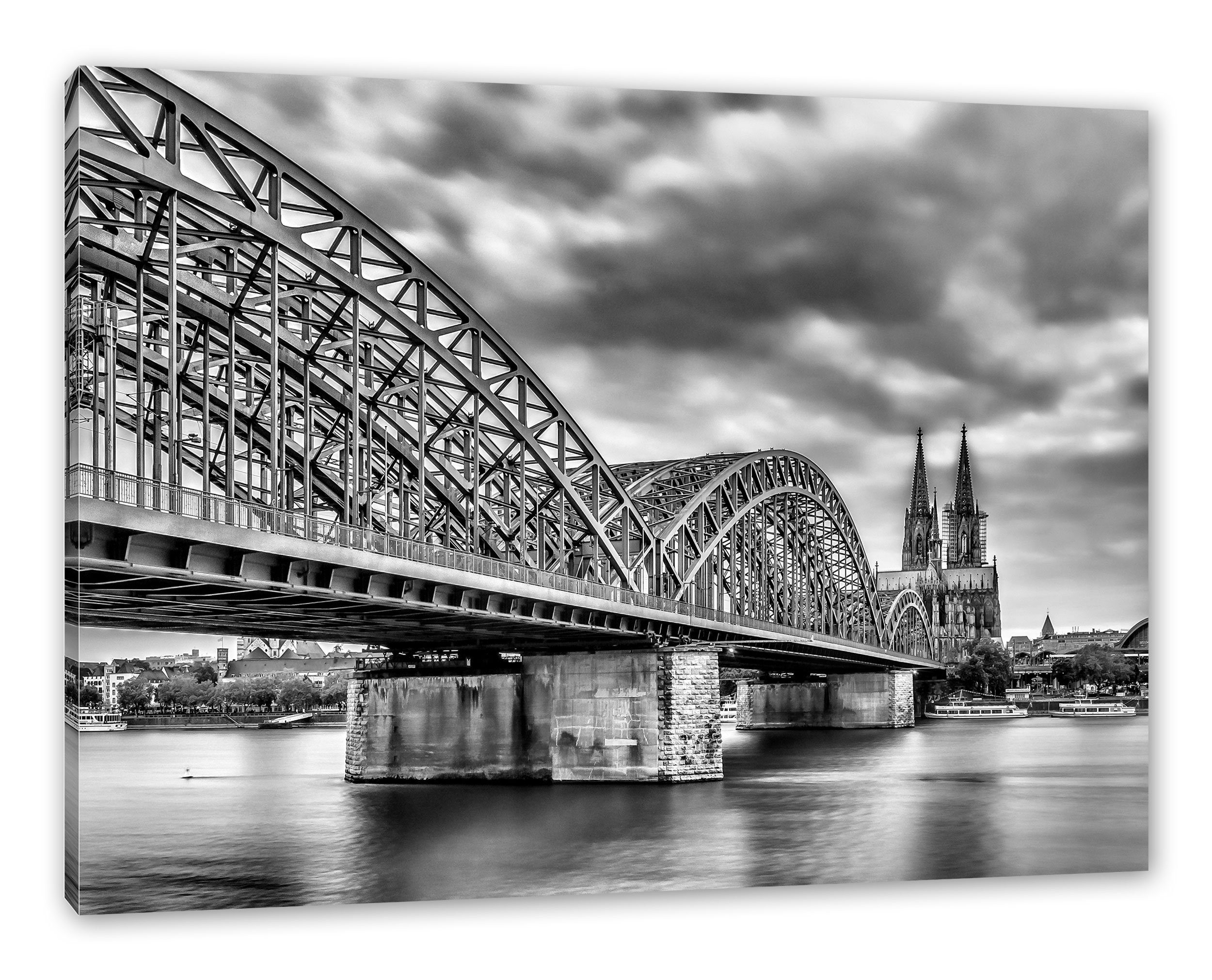 Pixxprint Leinwandbild Hohenzollernbrücke in Köln, fertig St), inkl. Hohenzollernbrücke Köln in Leinwandbild Zackenaufhänger bespannt, (1