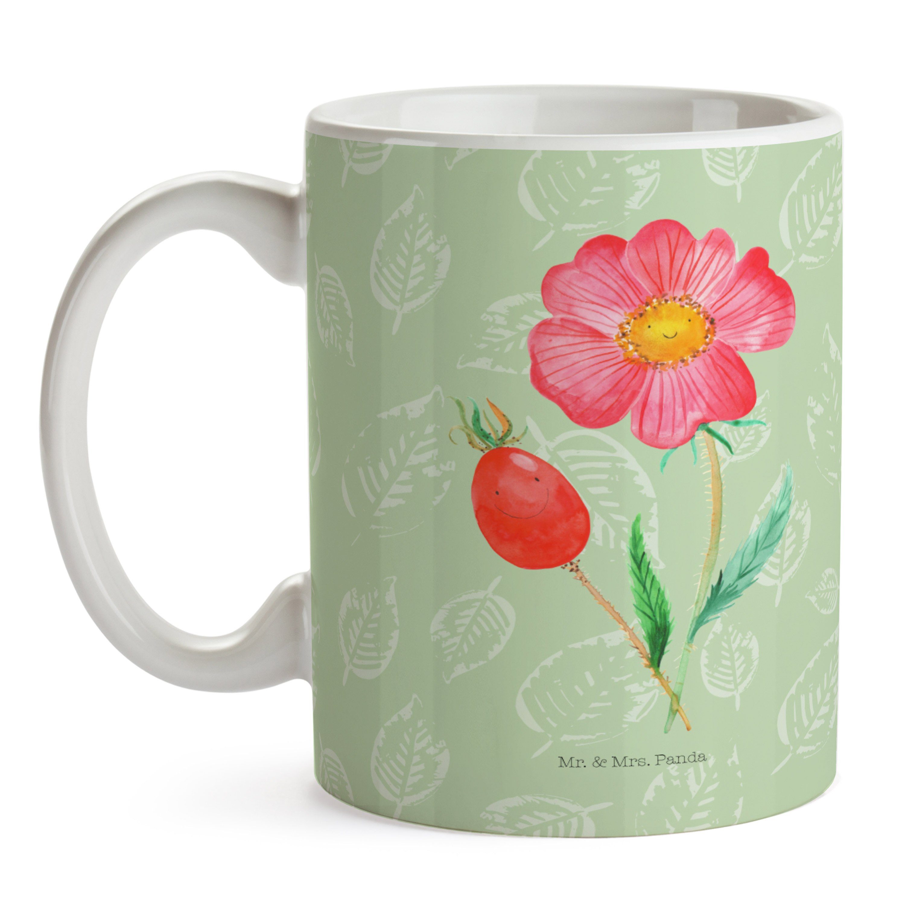 Tasse - - Panda Blumen & Keramik Blattgrün Blume, Te, Deko, Deko, Hagebutte Mr. Geschenk, Sommer Mrs.