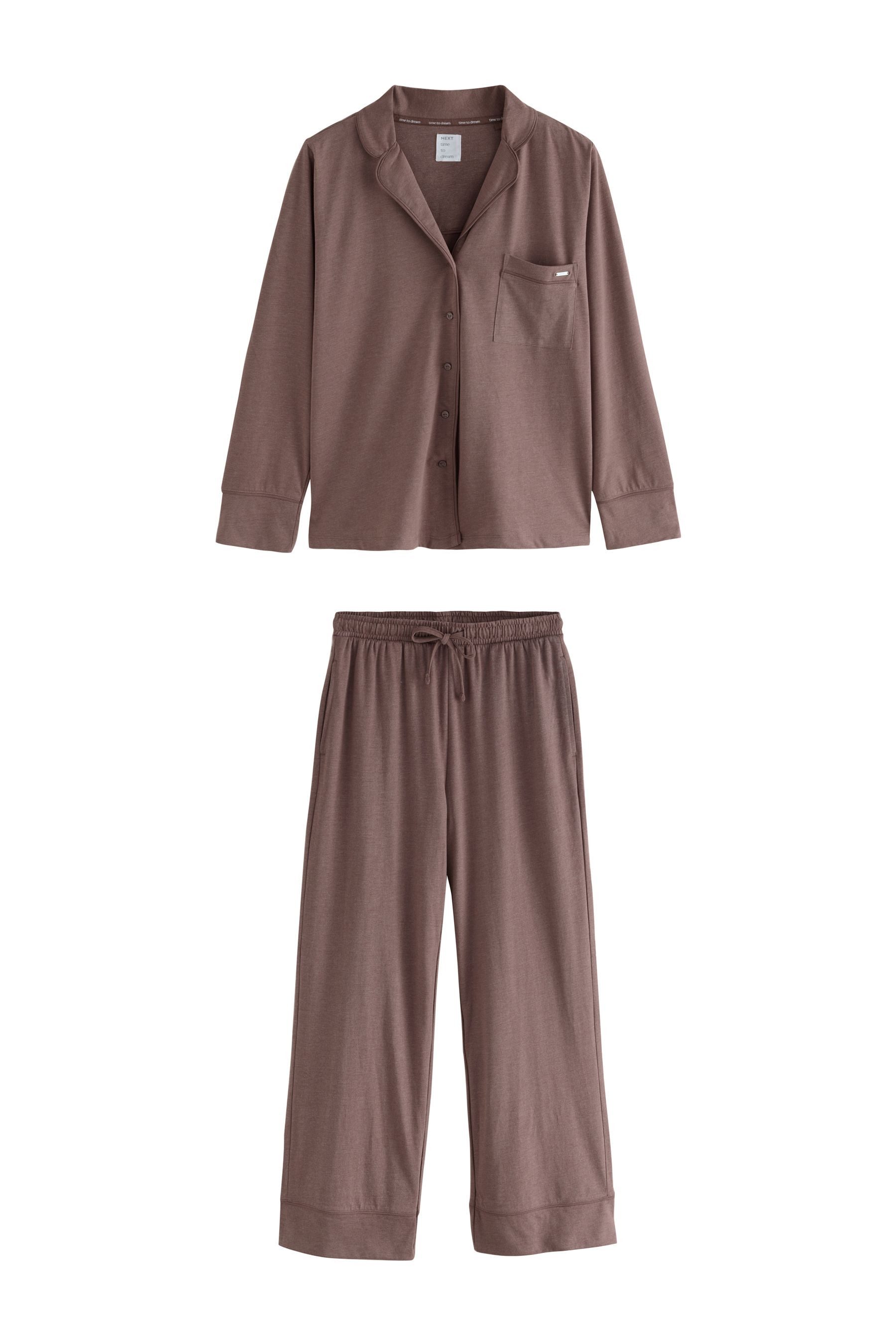 Next Pyjama Jersey-Pyjama mit Knopfleiste (2 tlg) günstig online kaufen