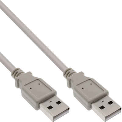 INTOS ELECTRONIC AG InLine® USB 2.0 Kabel, A an A, beige, 0,3m USB-Kabel