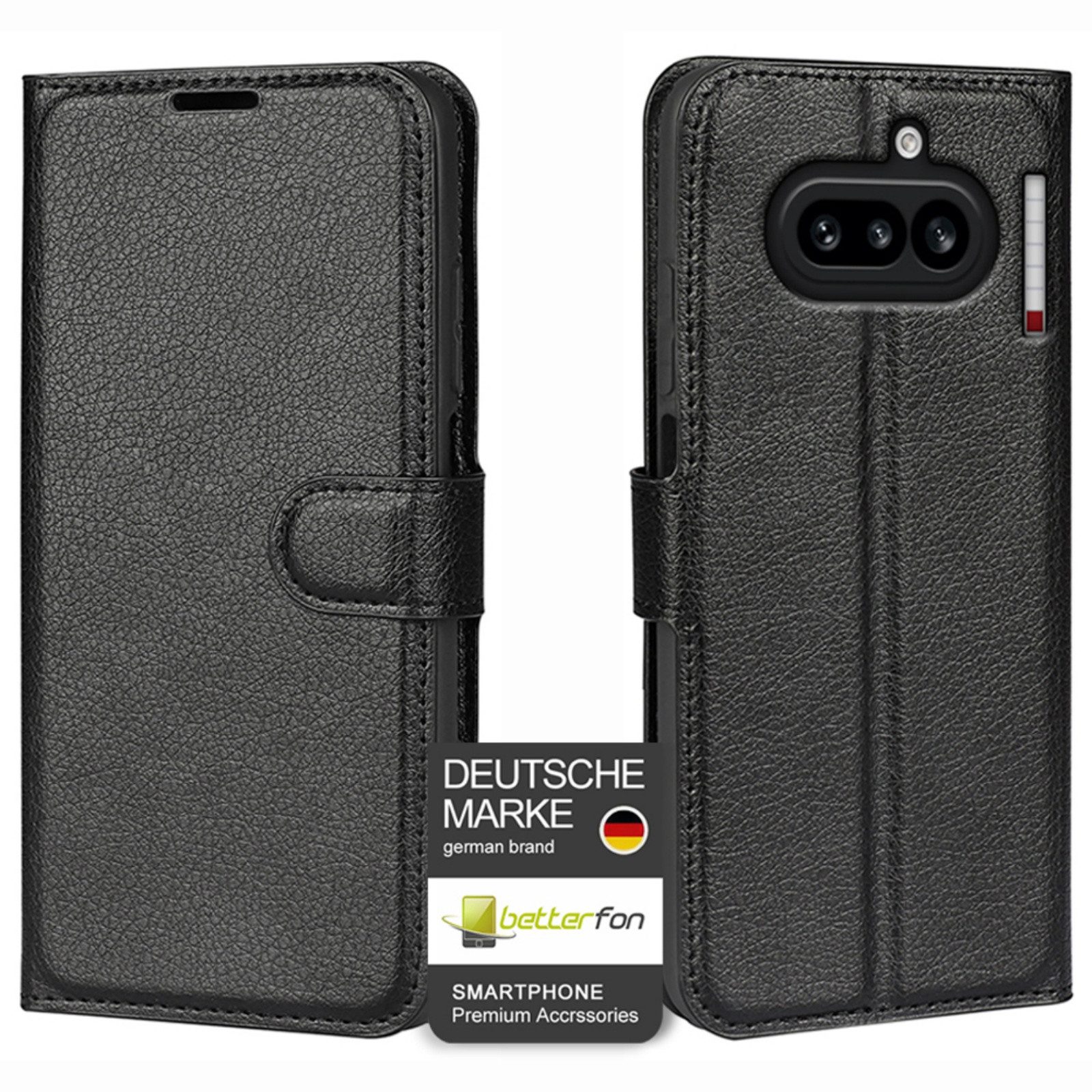 betterfon Handyhülle für Nothing Phone Klapphülle mit Kartenfächern Magnetverschluss, 3 Kartenfächer, Magnetverschluss & Standfunktion – Bild 2 von 5