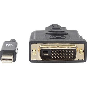 MANHATTAN Mini-DisplayPort 1.2a auf DVI-Kabel HDMI-Kabel, (1.80 cm), Folienschirm, Rund, UL-zertifiziert, vergoldete Steckkontakte