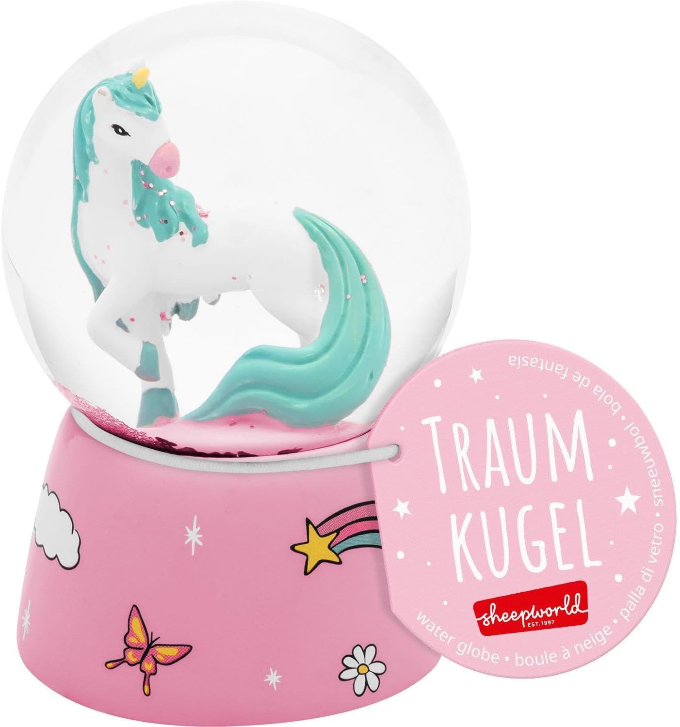 Sheepworld Schneekugel Traumkugel Glitzerkugel Schneekugel Geschenk Sheepworld EINHORN 74918