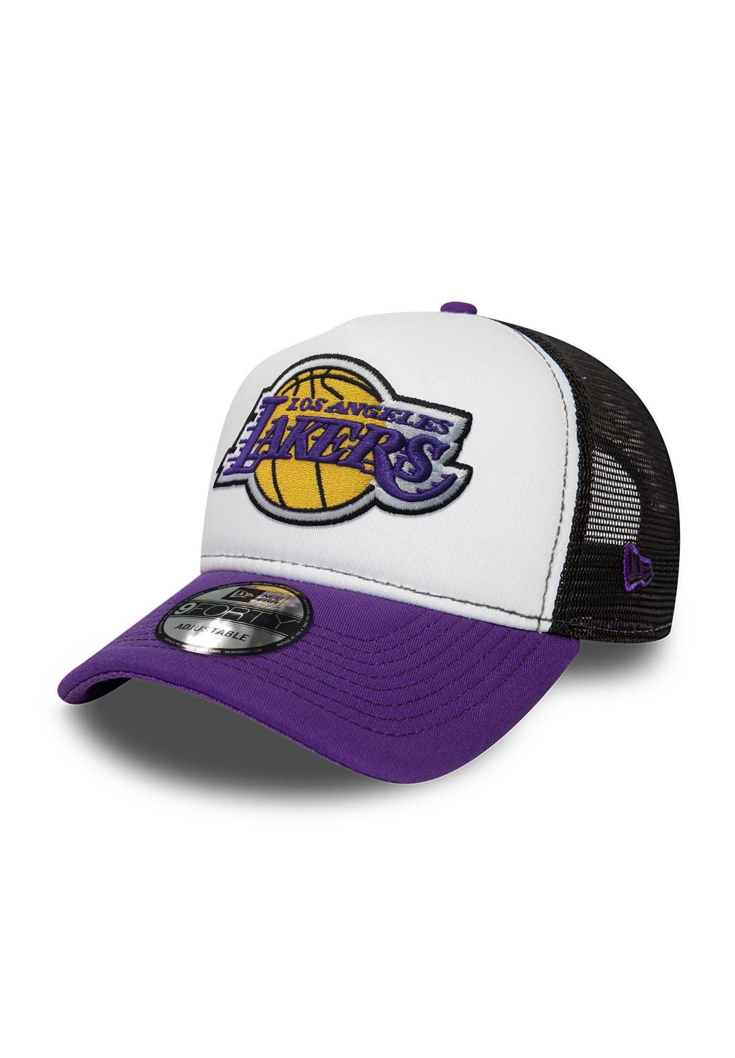 Baseball Cap Los Angeles Lakers MLB Weiß Lila Schwarz Verstellbare 9Forty A-Frame T