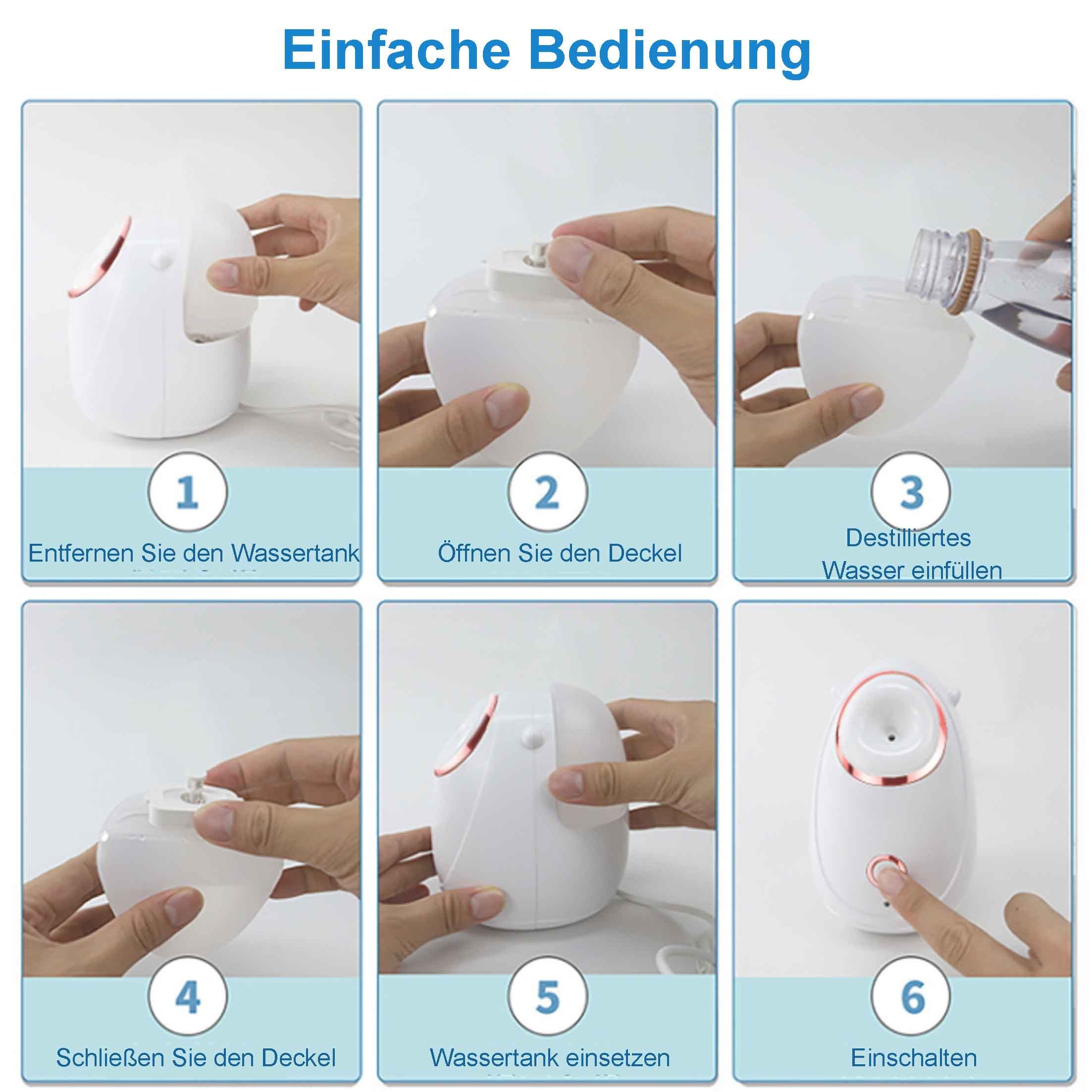 KINSI Gesichtssauna Gesichtsnebel-Hydrator, Gesichtsdampfer, Hautverjüngung,Beauty-Gerät, Gesichtsbefeuchter, reinigt Poren und Mitesser, Körperpflege