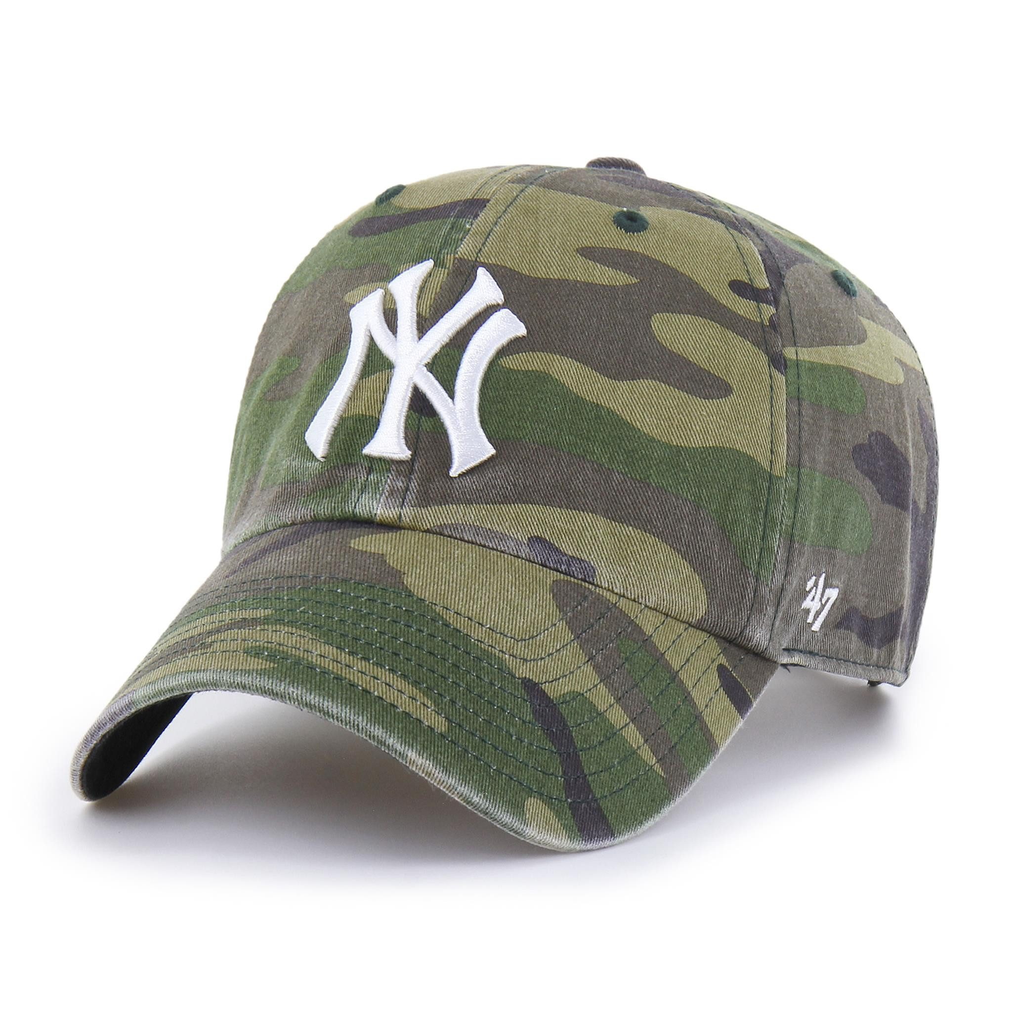 '47 Brand Baseball Cap '47 Brand Cap Camo '47 CLEAN UP New York Yankees Camo (Basecap, Basecap, Clean Up Cap) Used-Look (Garment Wash)