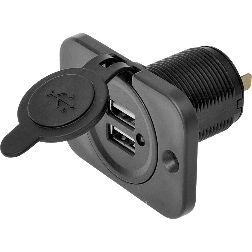 Kfz-Relais IWH USB Doppel-Einbau-Steckdose 12/24 Volt 21100 mA Belastbarkeit Stro