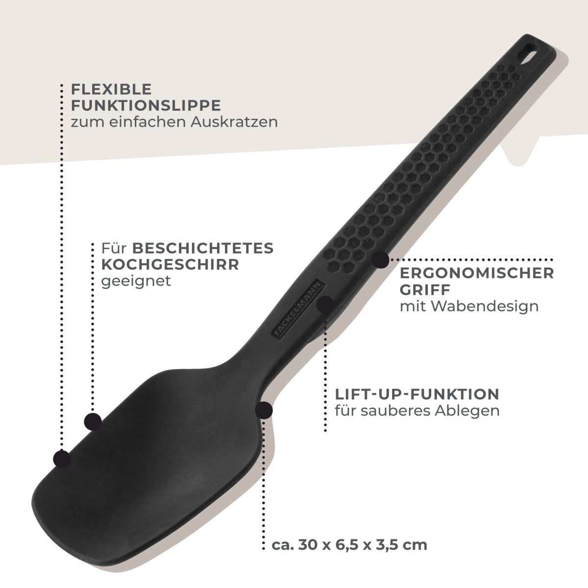 FACKELMANN Servierlöffel Servierlöffel, Küchenhelfer, Kochlöffel, Silikonlöffel, Pfannenlöffel