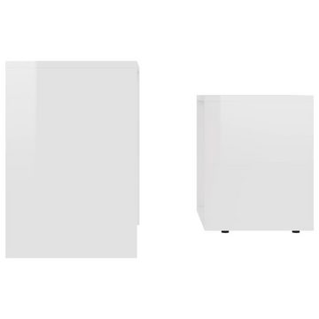 furnicato Couchtisch Couchtisch-Set Hochglanz-Weiß 48 x 30 x 45 cm Spanplatte