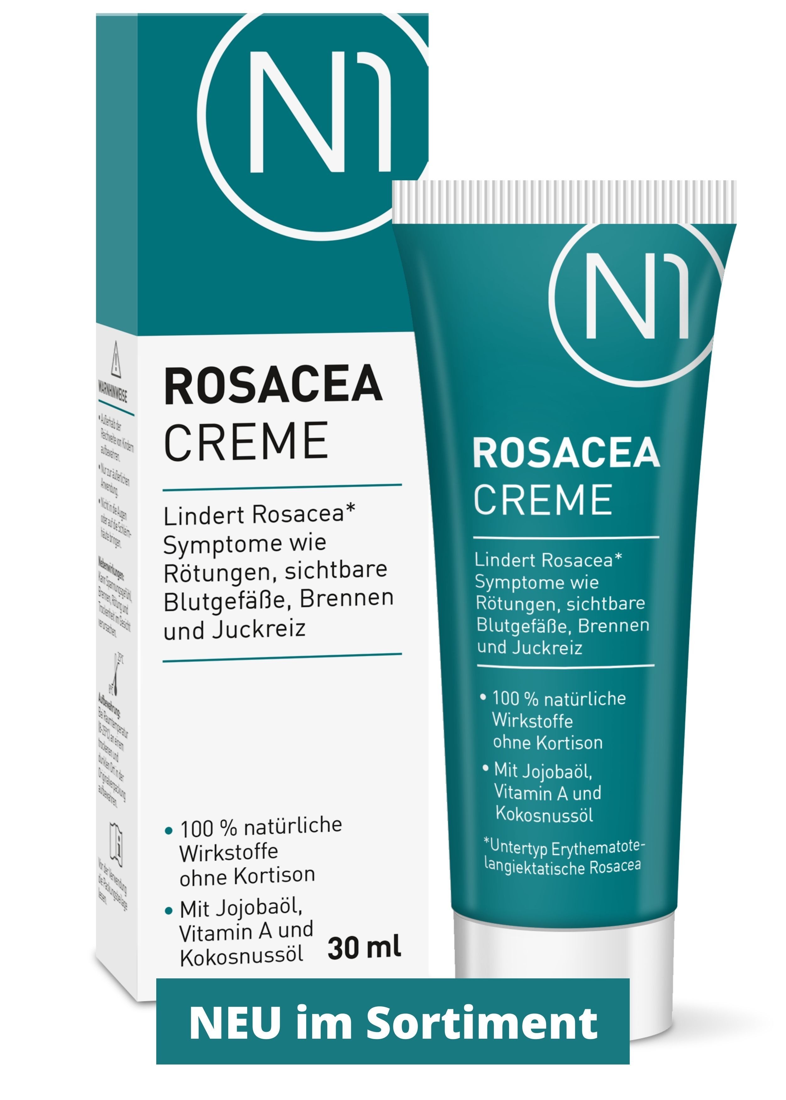 N1 Healthcare Hautcreme N1 Hautrötungen Pflegecreme, 30 ml, Medizinprodukt, bewiesene Wirksamkeit, ohne Kortison