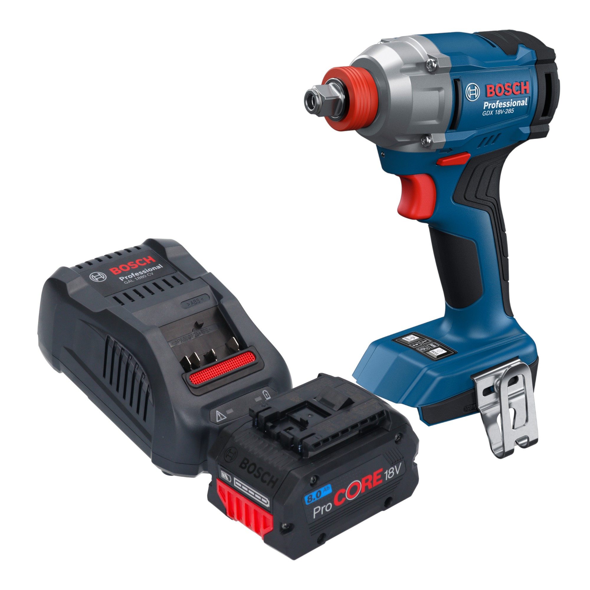 Bosch Professional Akku-Schlagschrauber GDX 18V-285 Professional 18V 285Nm + 1x ProCORE Akku 8,0Ah + Lader