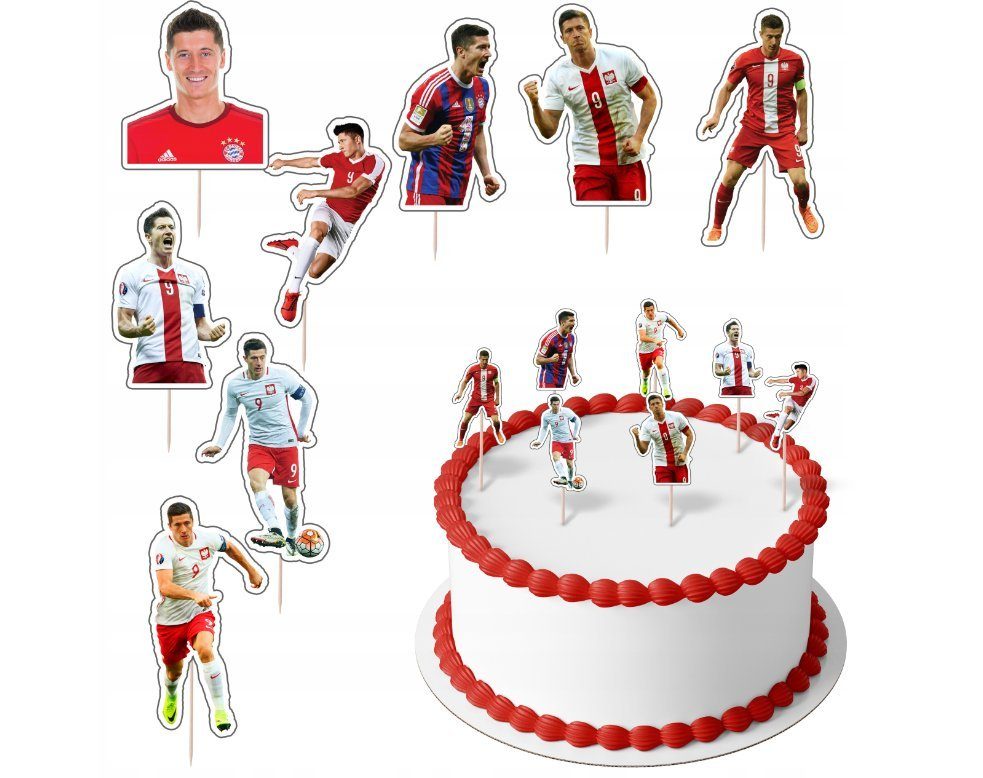 Tortenstecker Lewandowski Topper Set 8 Stk Geburstag Torten Deko Kuchen Junge