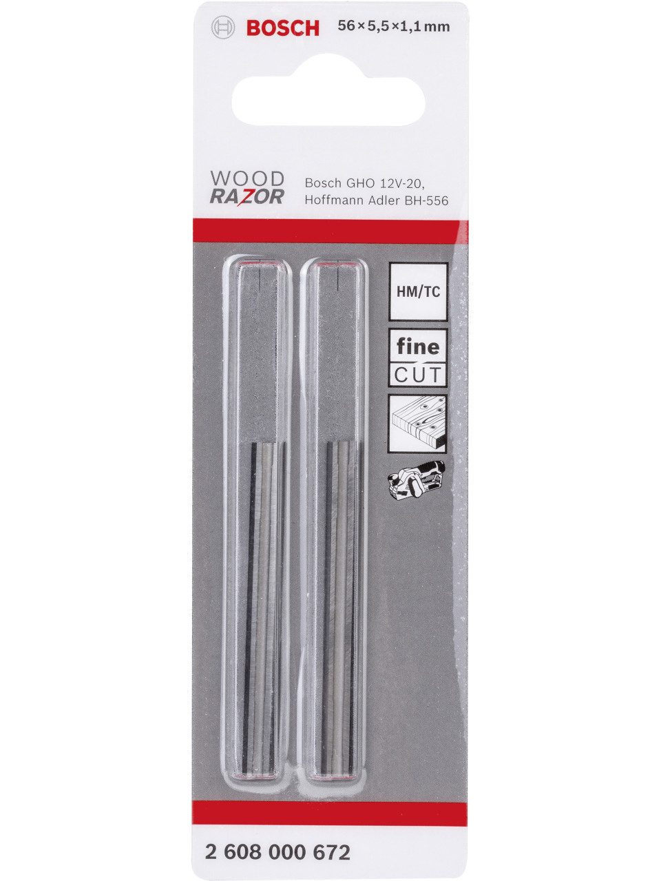 BOSCH Hobelmesser Bosch Hobelmesser Carbide 56 mm gerade 2 Stück