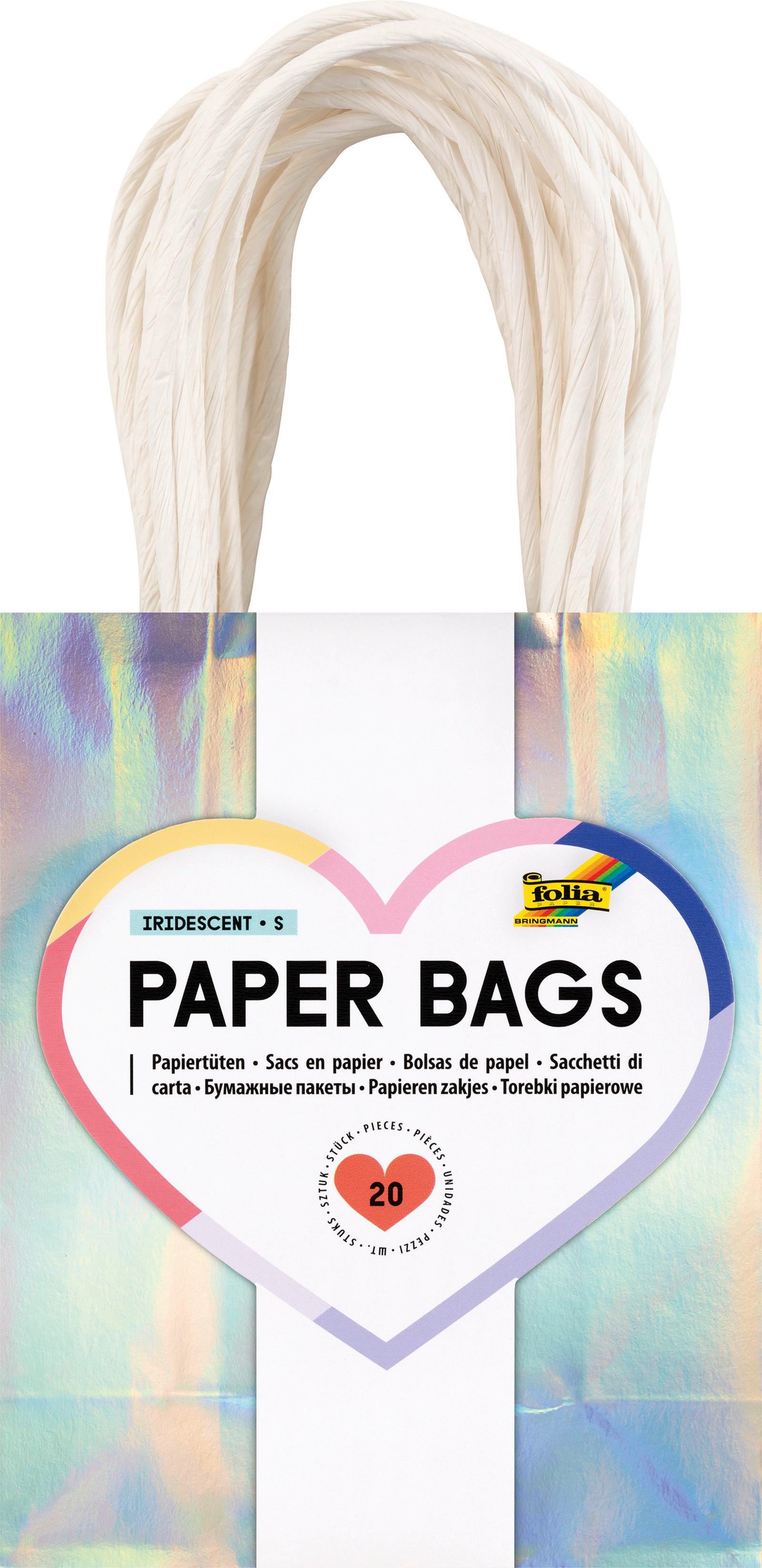 Folia Max Bringmann KG Geschenkbox Paper Bags Papiertüten (10 St., mit Henkel)