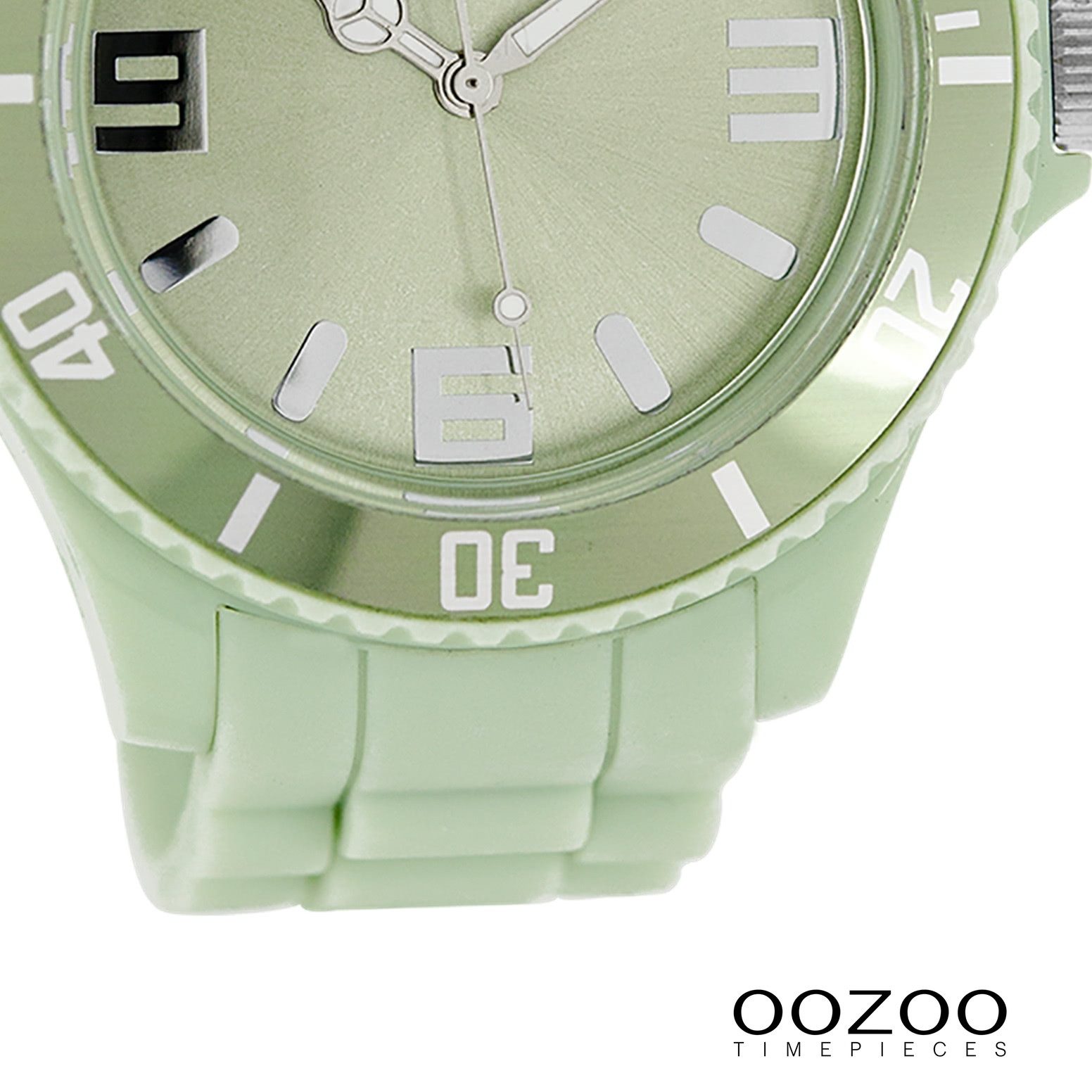 OOZOO Quarzuhr Oozoo Damen Armbanduhr Timepieces Analog, (Analoguhr), Damenuhr rund, extra groß (ca. 48mm) Silikonarmband, Fashion-Style